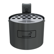 Round ashtray for fixing on walls or posts | hot dipped galvanized and coated DB 703 | without standingpost